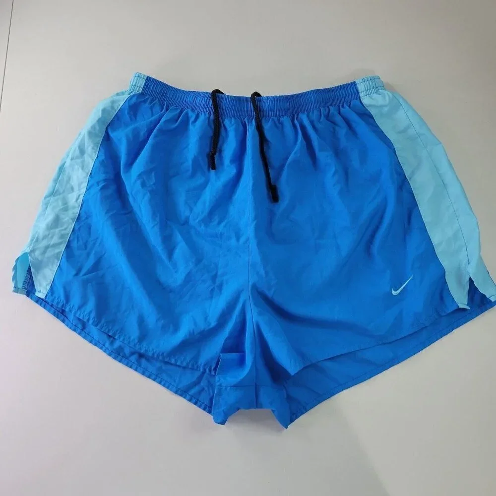 Nike Dri-Fit Colorblock Hi-Rise Stretch Running Shorts Large Kids Blue